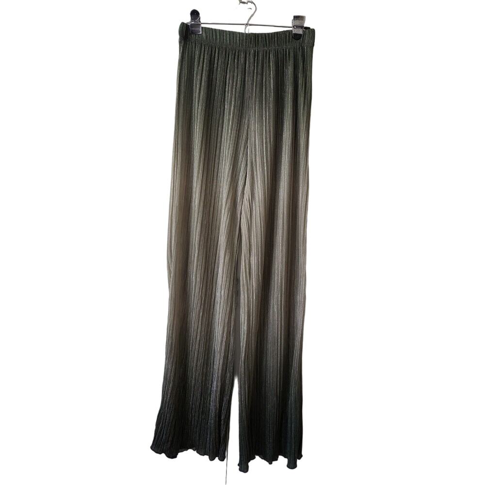 Ivin Ivin Pleated Ombre Metallic Pants Champagne And Forest Green Size Tall L